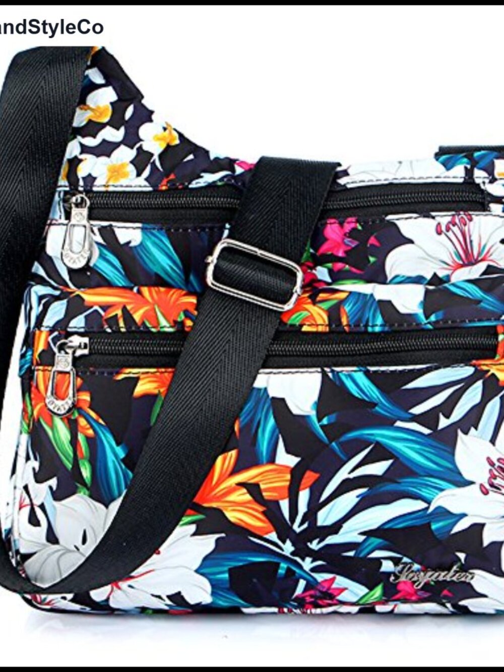 Nylon Multi-Pocket Crossbody Travel Shoulder Bag for Women
